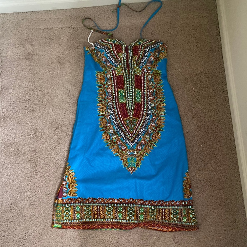 Tribal mini dress, gorgeous beading